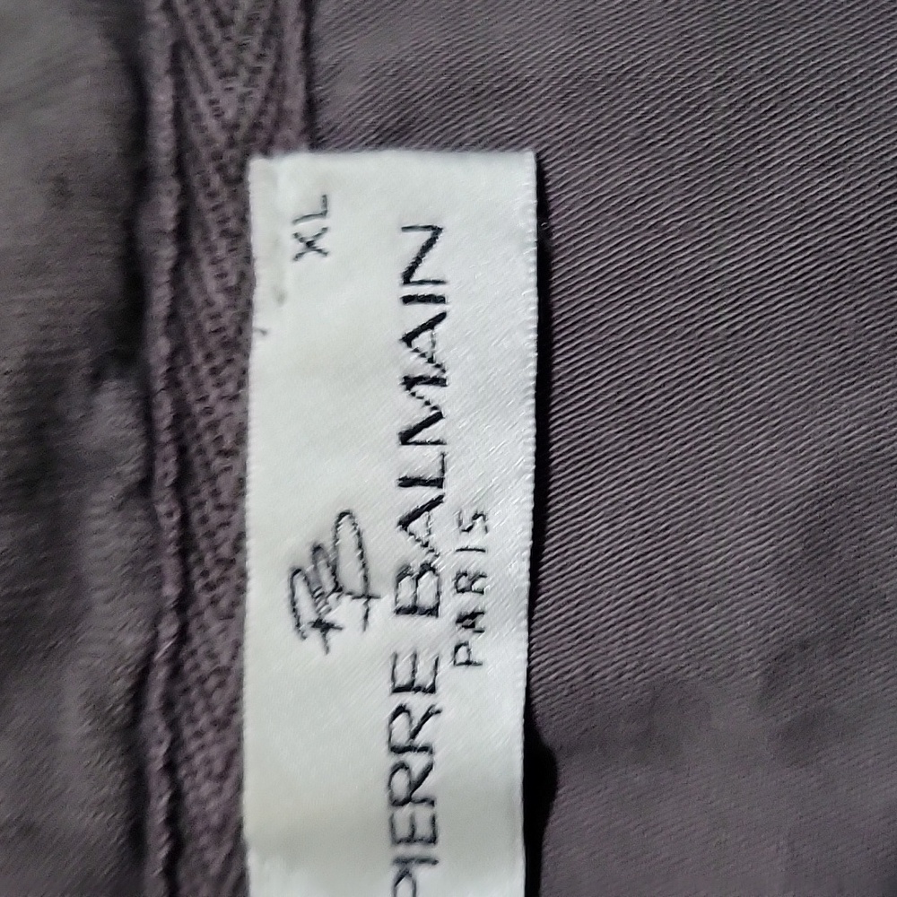 Pierre Balmain Charcoal Long Sleeve Polo Shirt Size XL - Picture 2 of 3